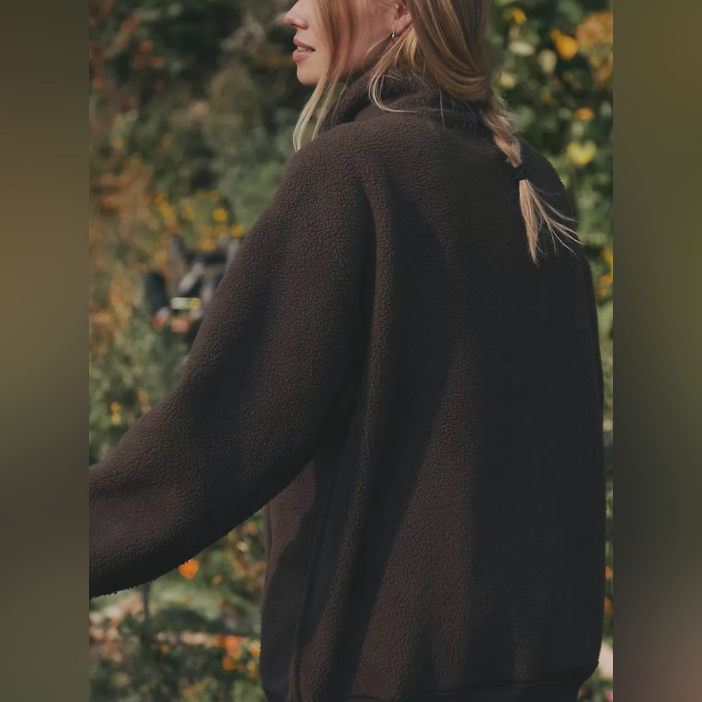ANTHROPOLOGIE Chocolate Pilcro Half-Zip Pullover Sweatshirt - Picture 6 of 13